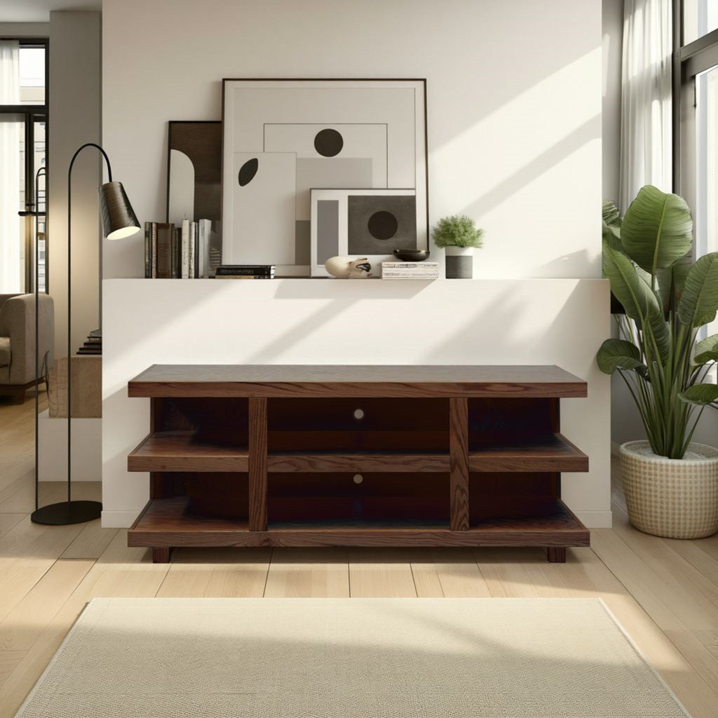 Laurel Canyon 64 inch TV Stand for TVs up to 70 inches, No Assembly Required, Oak Bourbon Finish