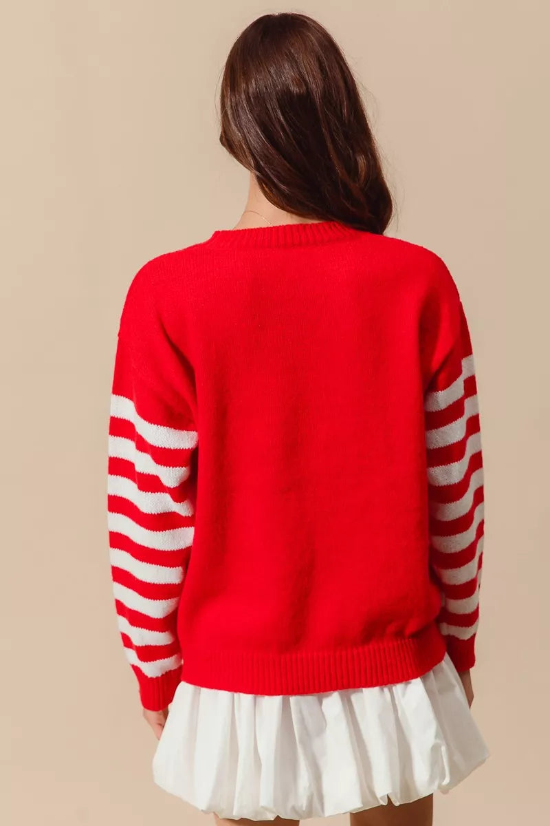 SO ME Christmas Snowflake Crochet Embellished Sweater