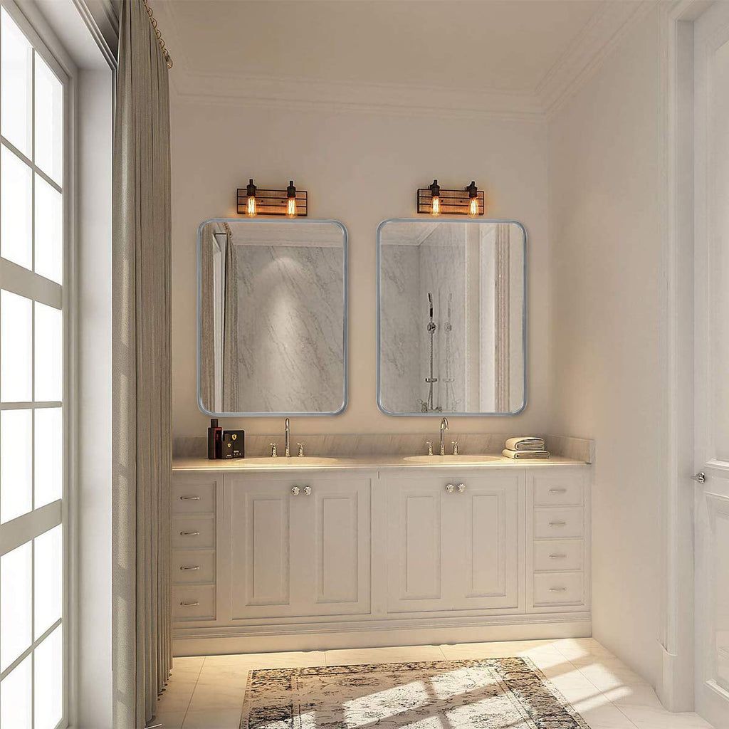 Silver 22 "x30" Rectangular Bathroom Wall Mirror