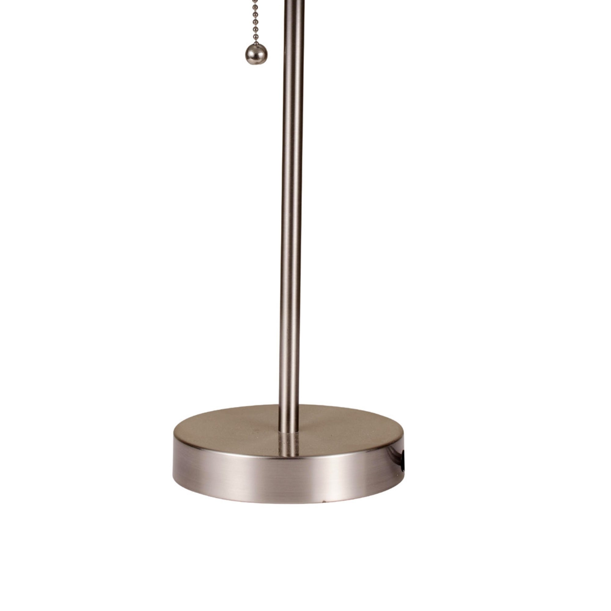 19' Tall Metal Table Lamp with Silver finish, Black Shade