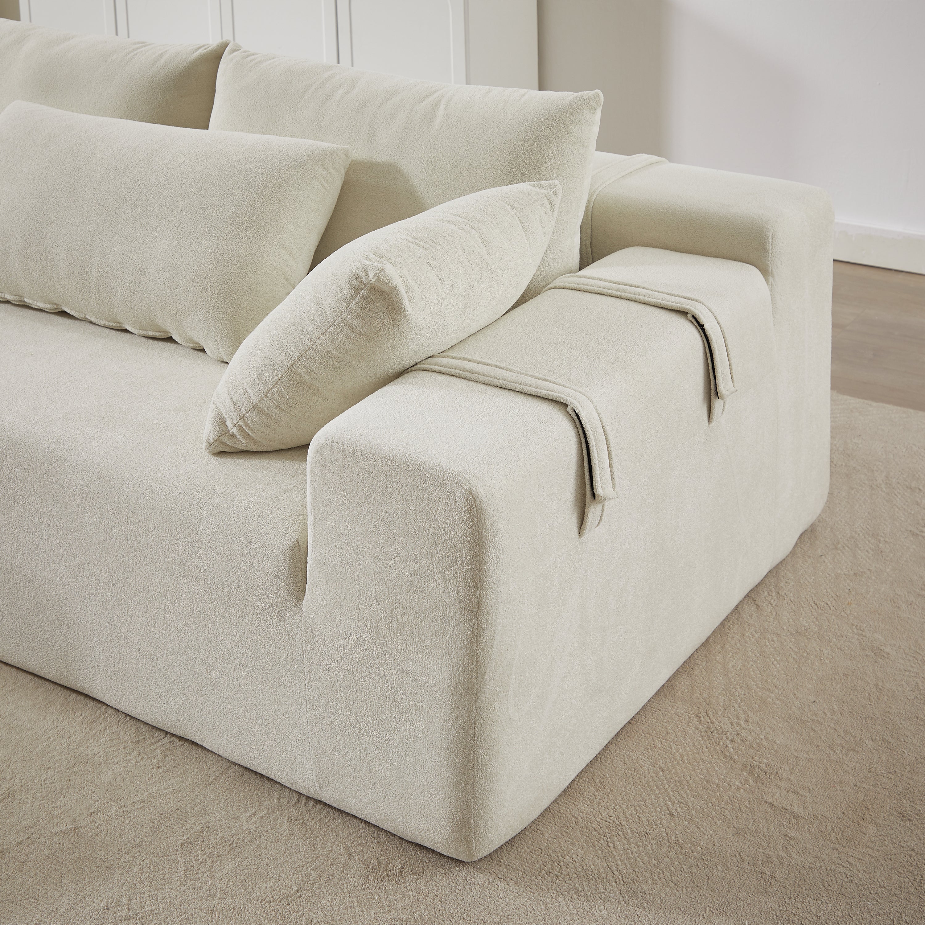 Modern Chenille Upholstered Sectional Sofa Couch Set,Modular 108' L Shaped Sectional Living Room Sofa Set With 6 Pillows,Free Combination Sofa Couch for Living Room,Bedroom(Left Chaise)