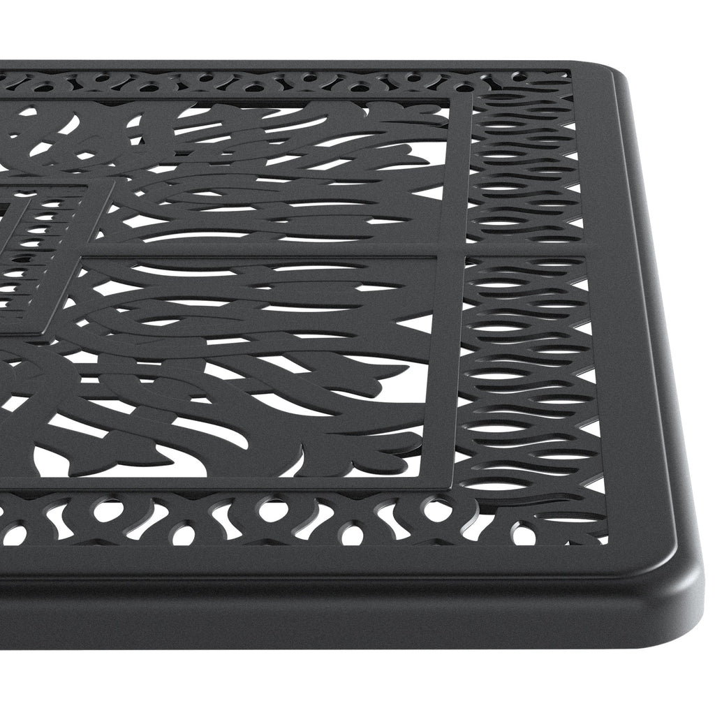 7-Piece Set Of All-Weather Cast Aluminum Dining Furniture Set With Black Frame