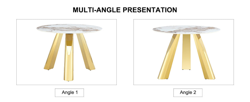 42' Luxury Sintered Stone Table: 0.45' Durable Top + 6' Steel Legs, 350lb Capacity, Stain/Heat-Resistant White/Gray Veined Surface - Modern Minimalist Design