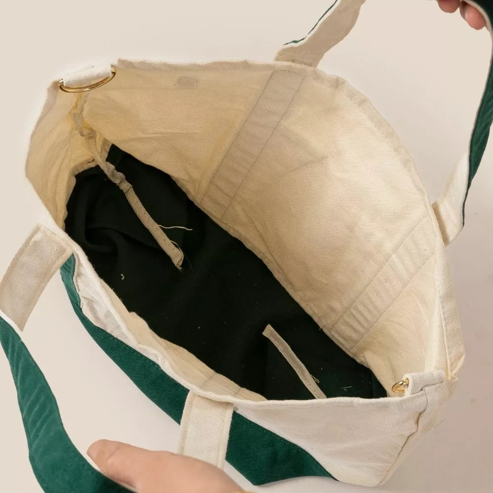 Fame Contrast Trim Tote Bag