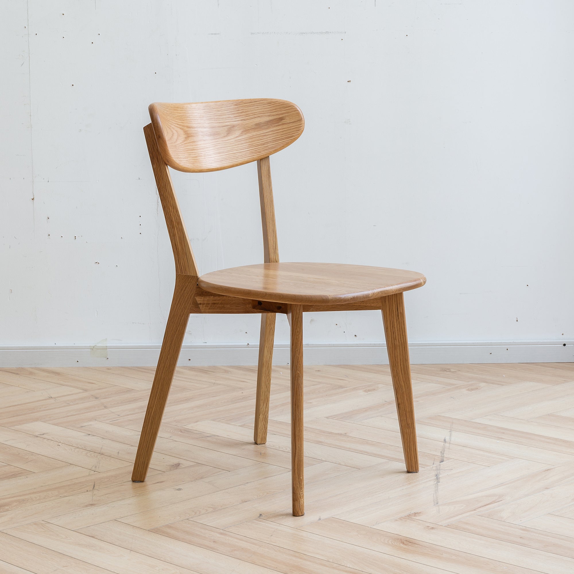 Natural Oak Dining Chair Set of 2 - Solid Wood, FAS Grade, 46.5 * 54 * 80cm