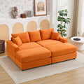 Modern Sectional Couch , 2 Pieces Corduroy Couch Cushion Covers , Soft Stretch Sofa Slipcovers with 2pcs Pillows
