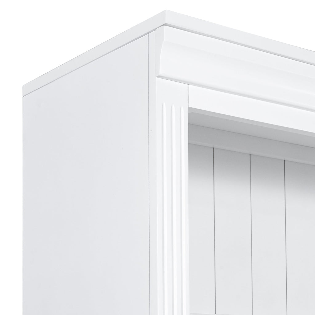 83.4"Tall Bookshelf with LED Lighting, Modern Bookcase with 2 Doors and 1 Drawer,Storage Bookcase with Open Shelves for Living Room,Home Office,White