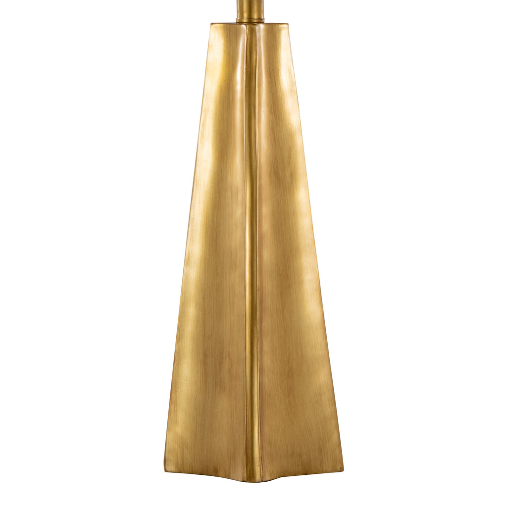 Pompeii 29' Contemporary Polyresin Table Lamp in Gold Polyresin and White Linen by LumiSource