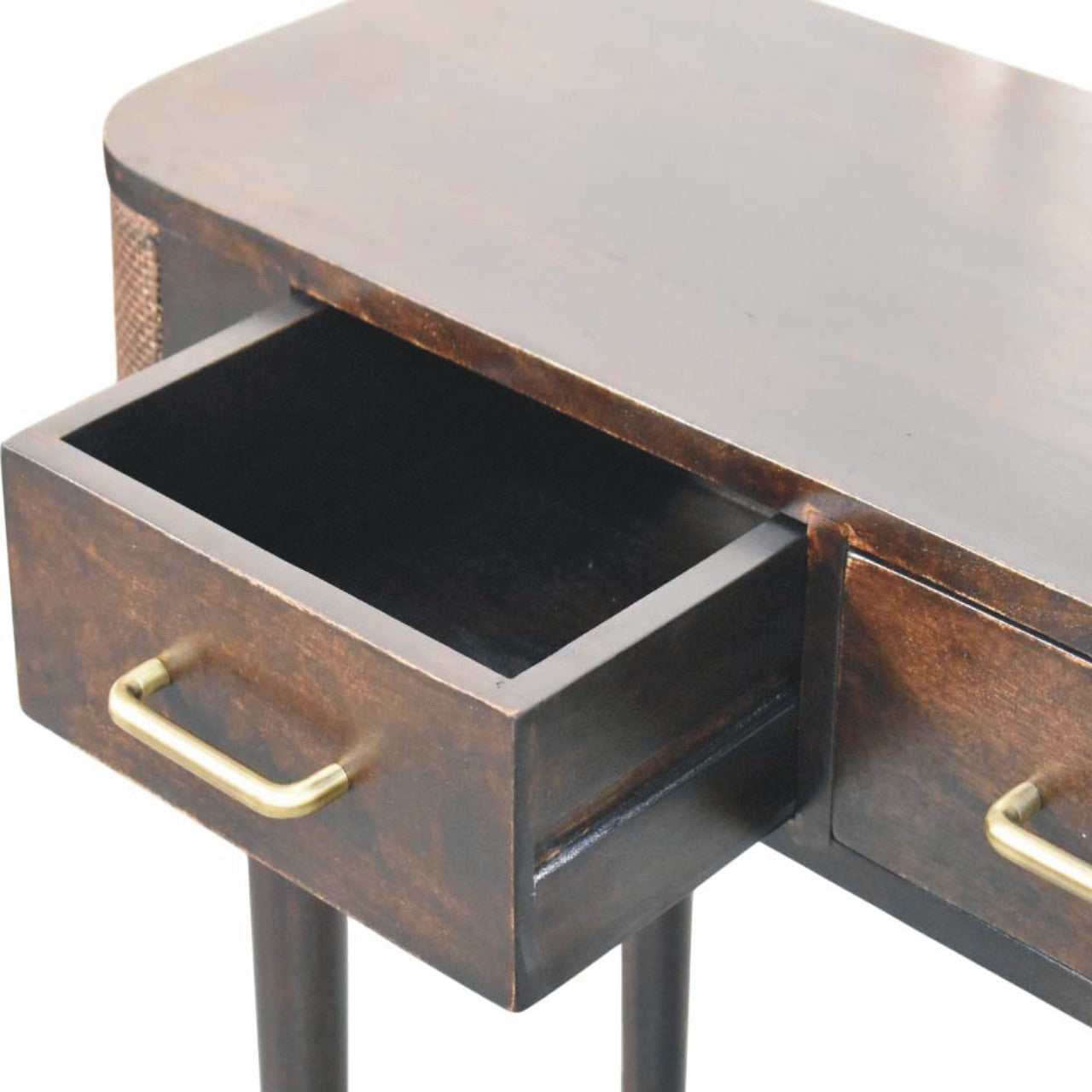 Solid Wood Belmont Console Table,Brown,2-Drawers