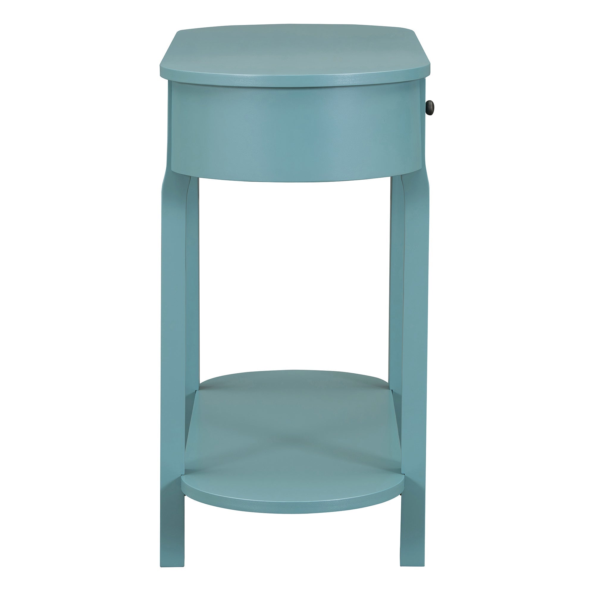 TREXM Elegant Retro Console Table with Curved Design and Smooth Glaze for Entryways, Living Rooms and hallways (Turquoise Green)