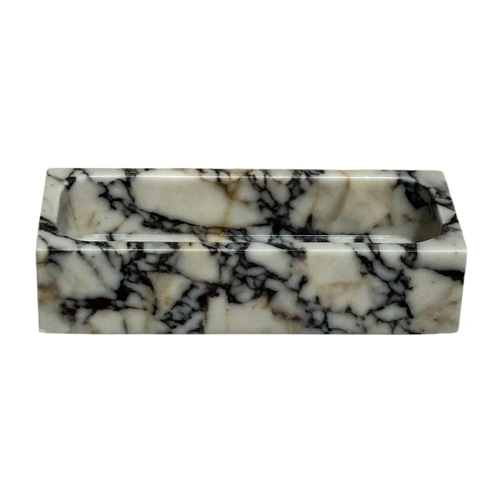 Calacatta Viola Marble Rectangular Wall-mount Bathroom Sink (W)12" (W)20" (H)5"