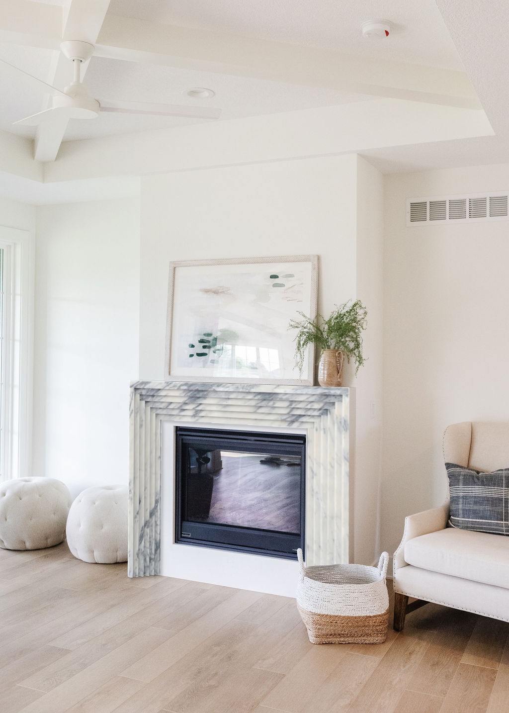 Calacatta Viola Marble Art Deco Fireplace Mantel Polished (L)60" (H)47" (D)8"