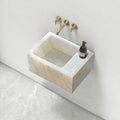 Carrara White Marble Wall-mount Bathroom Sink (W)14" (W)18" (H)5"