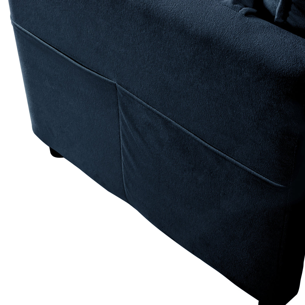 Deep Seat Sectional Cloud Sofa with 2 Ottomans & Soft Pillows, Loveseat Modular Couch for Living Room, Apartment,DIY Combination,Blue