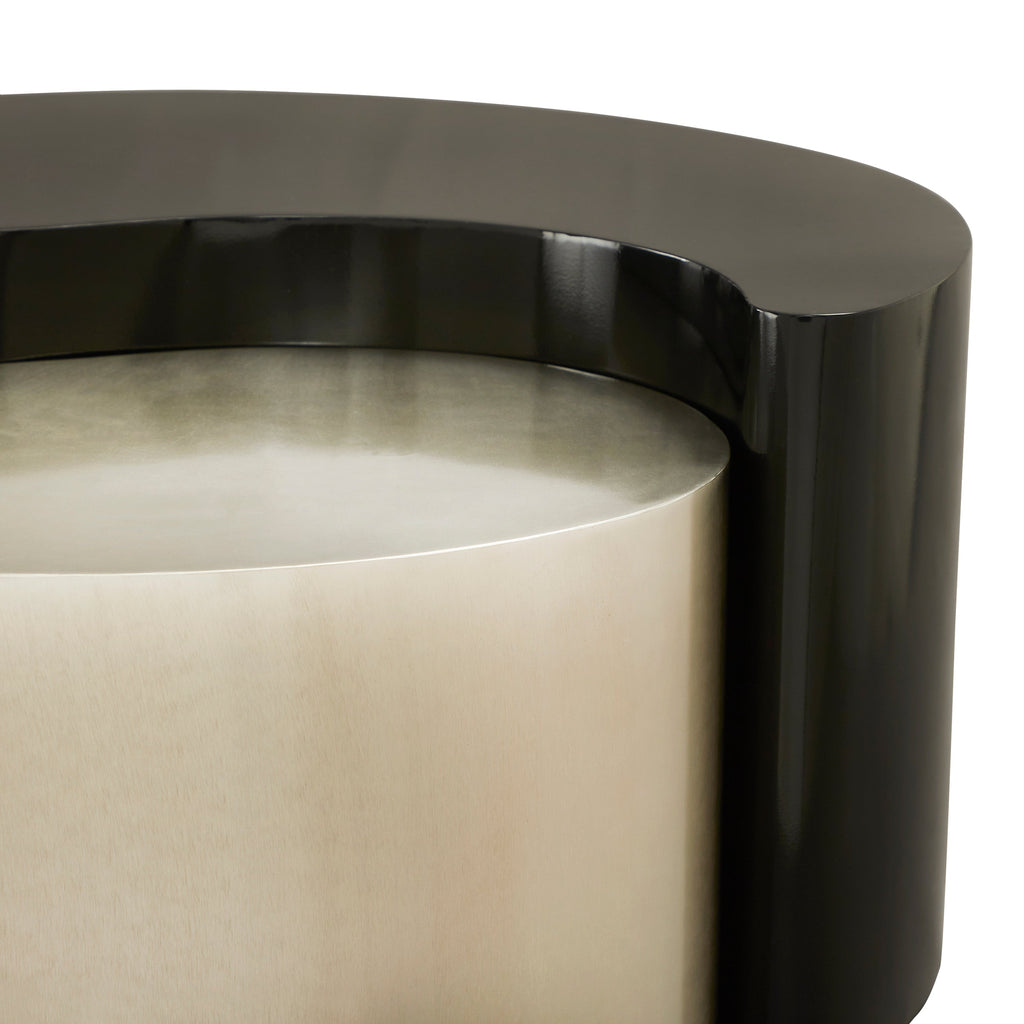 Modern & Contemporary Style Coffee Table Made with Iron Sheet Frame in Black & Silver