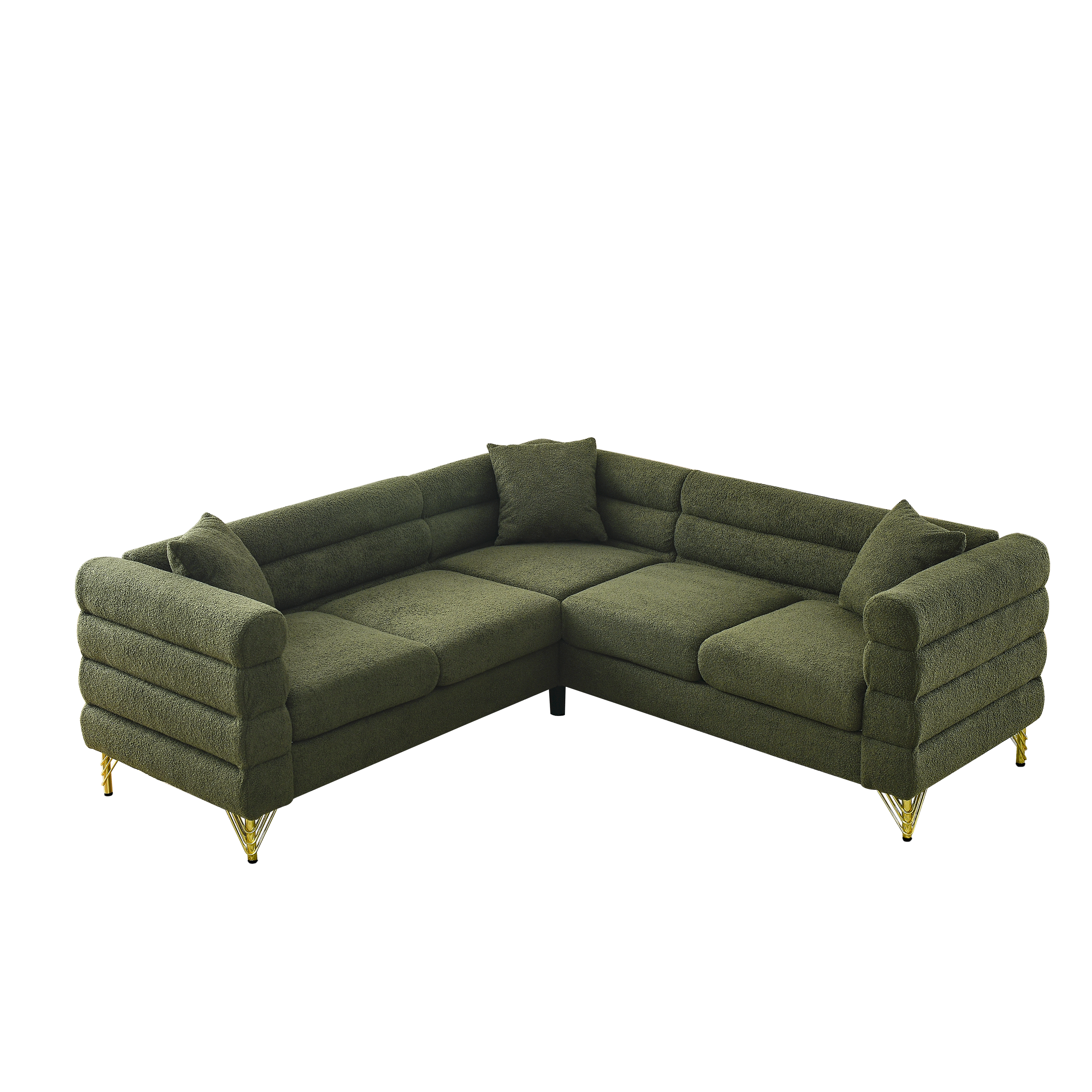 81.5-Inch Oversized Corner Sofa, L-Shaped Sectional Couch,   5-Seater Corner Sofas with 3 Cushions for Living Room, Bedroom, Apartment, Office
