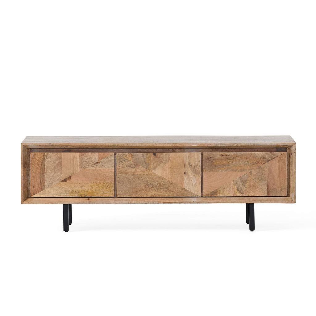 TV stand with 3 Cabinets for TVs Up To 59 Inches, Natural