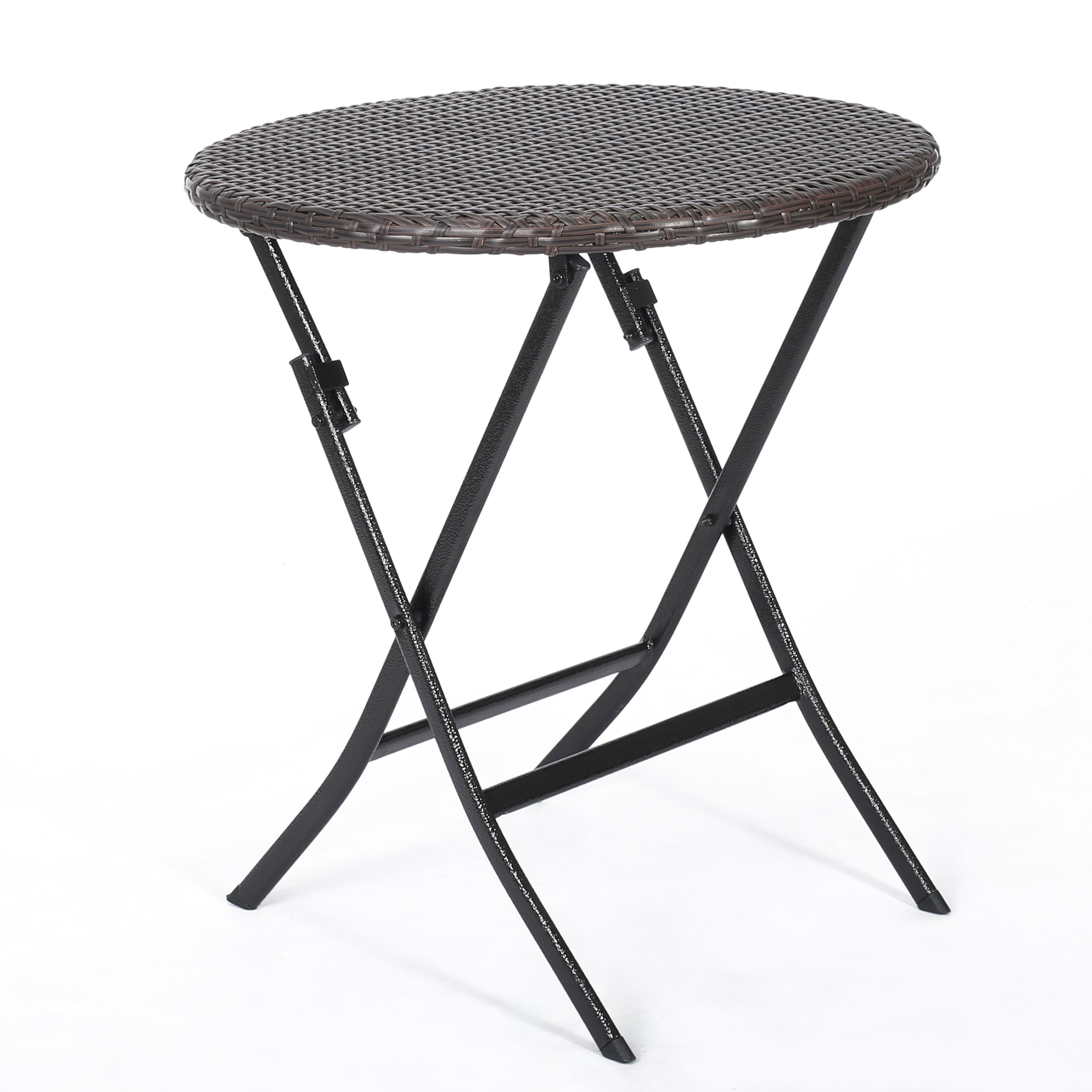 Outdoor 3-Piece Bistro Set with Water Resistant Cushions and 2 Chairs, Brown Multi