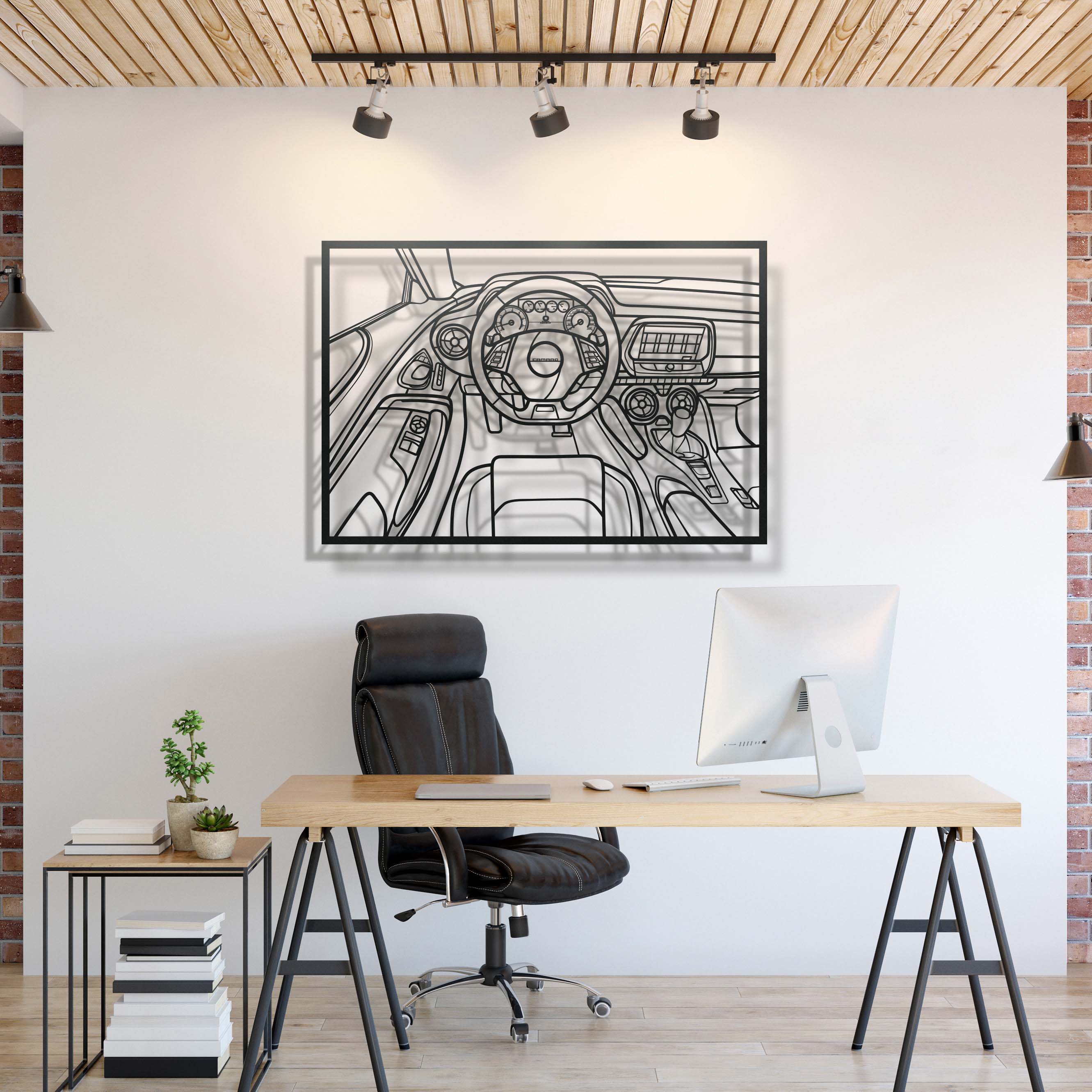 Camaro Driver's Cockpit Metal Frame Wall Art - MT1466
