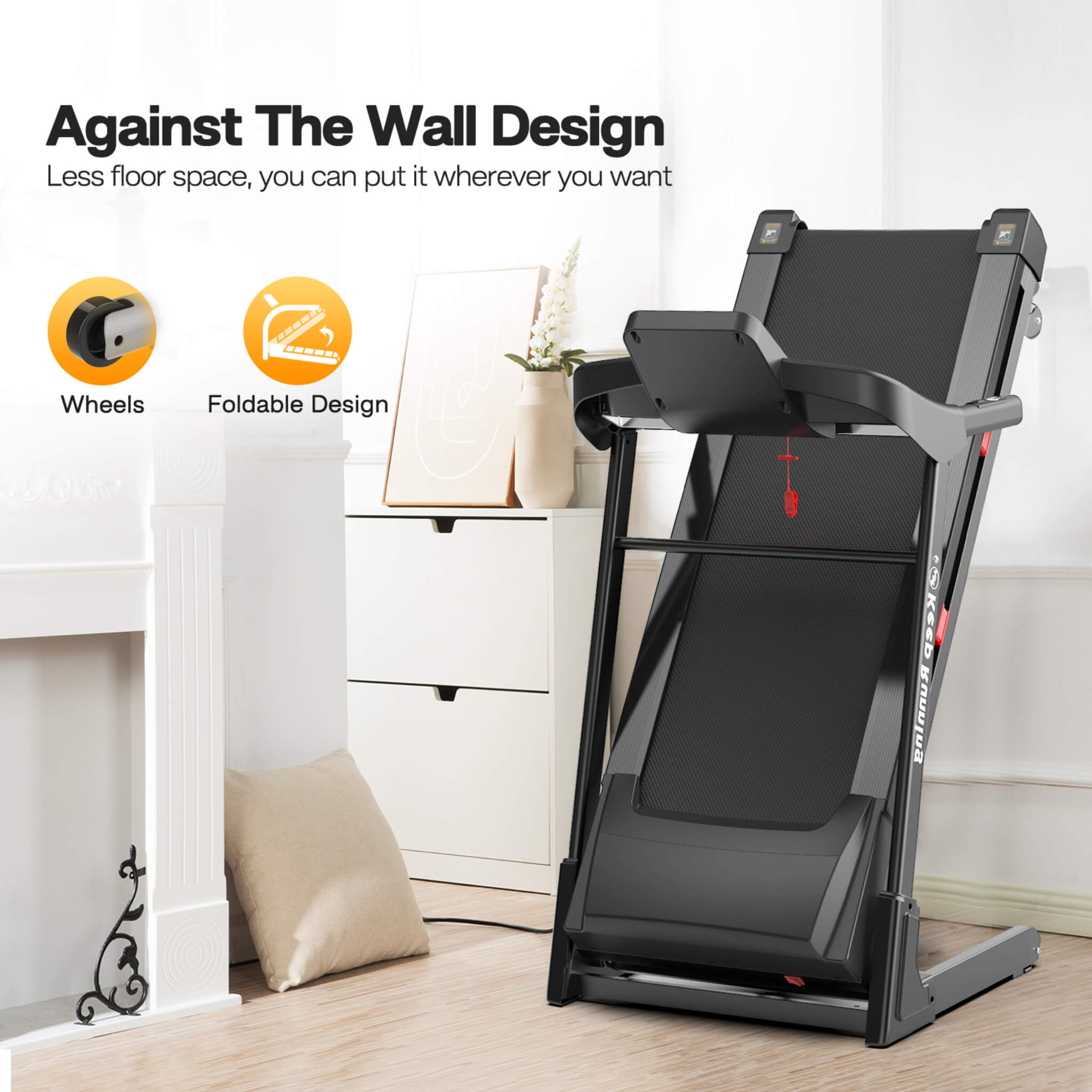 Compact 3.5HP Foldable Electric Treadmill With Bluetooth, LCD Display & 12 Pre-Set Running Programs (SAK25879)