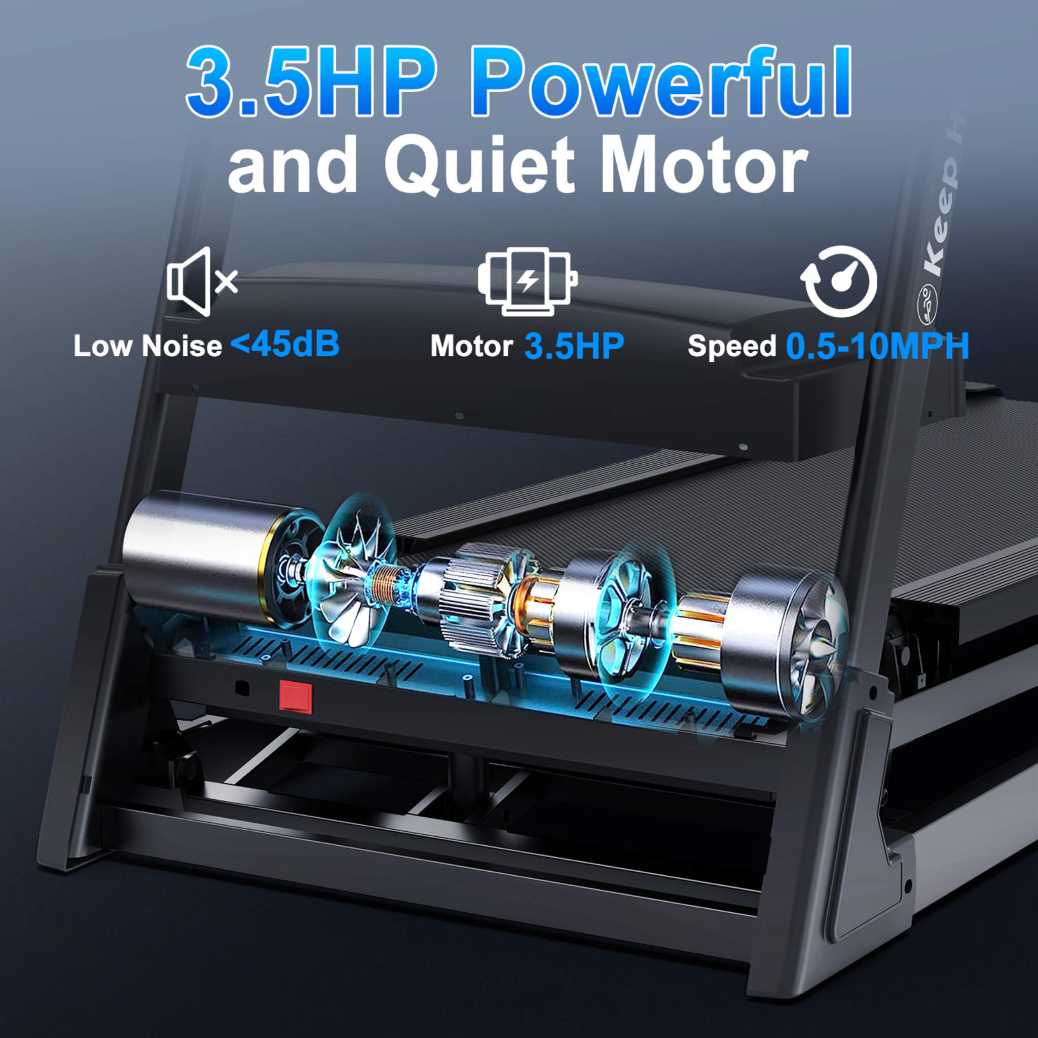 Compact 3.5HP Foldable Electric Treadmill With Bluetooth, LCD Display & 12 Pre-Set Running Programs (SAK25879)