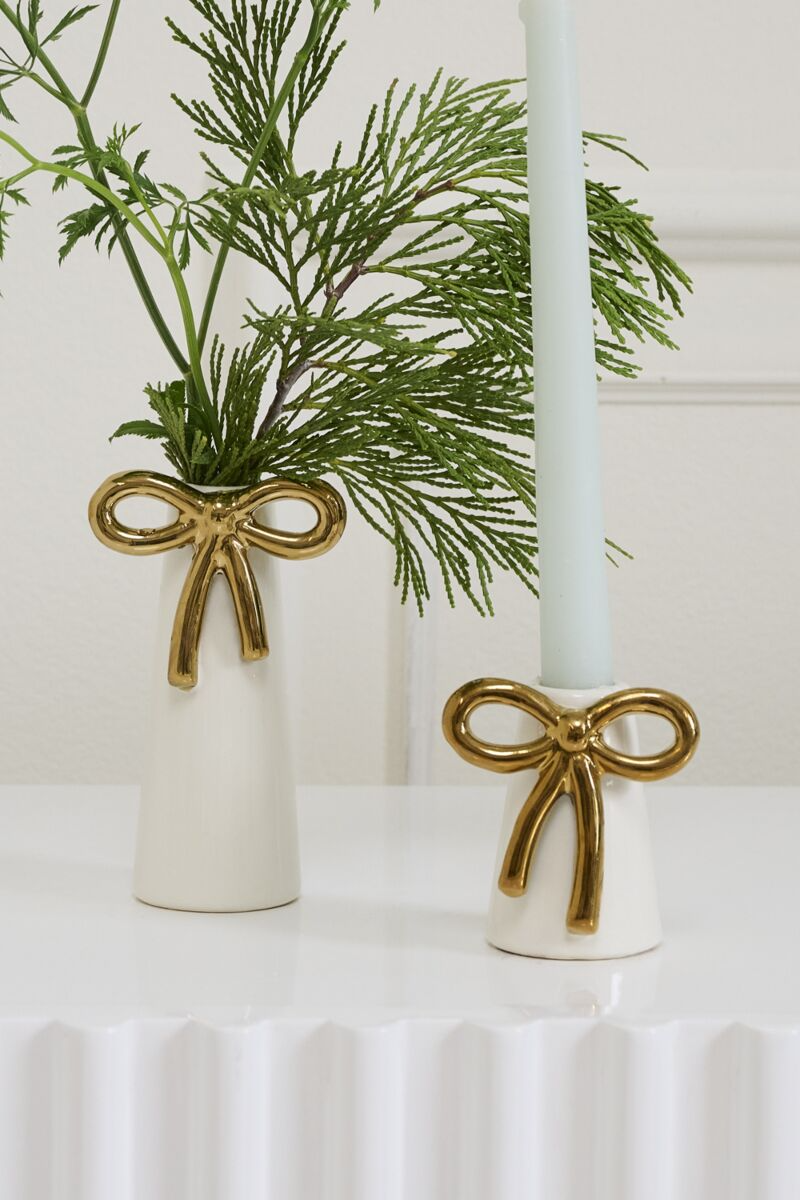 Bowtie Sculptural Candleholders — Set of 4