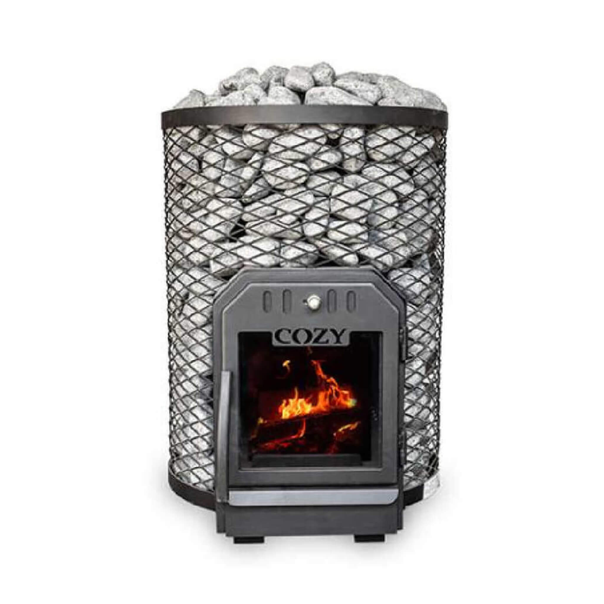 Cozy Heat O Floor Mount Wood-Burning Sauna Stove With Sauna Stones [COZY O-TW] (SAK19475)