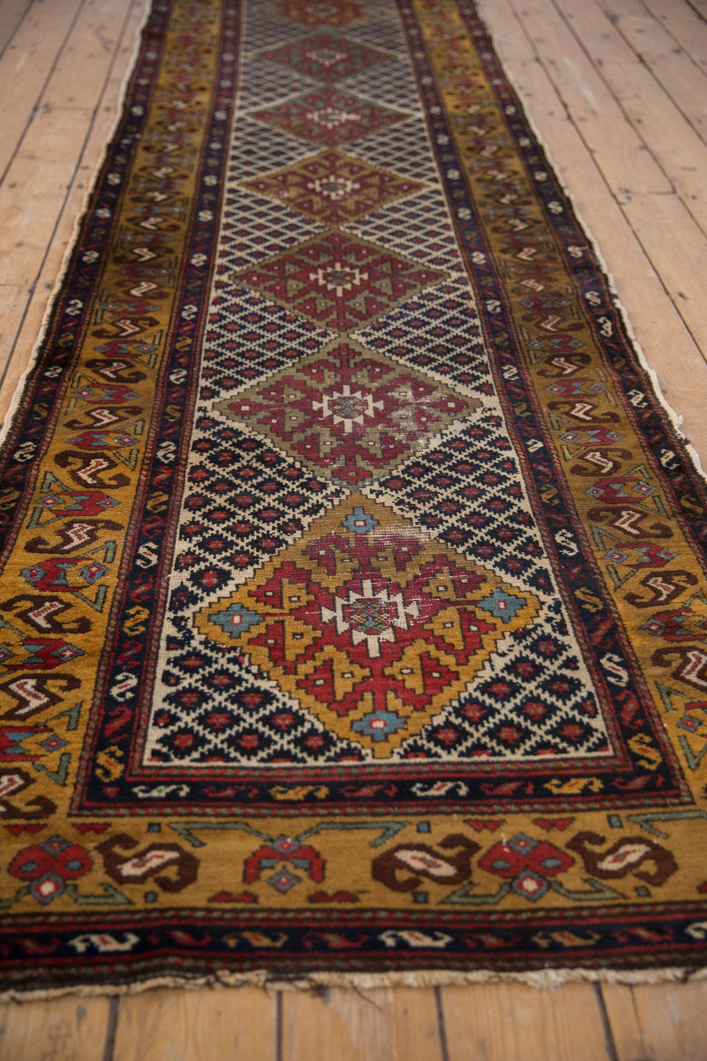 3.5x10.5 Vintage Caucasian Rug Runner