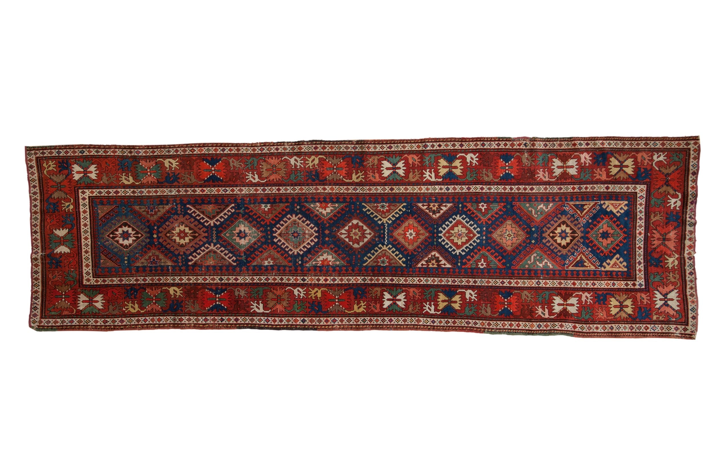 3.5x12.5 Antique Caucasian Rug Runner