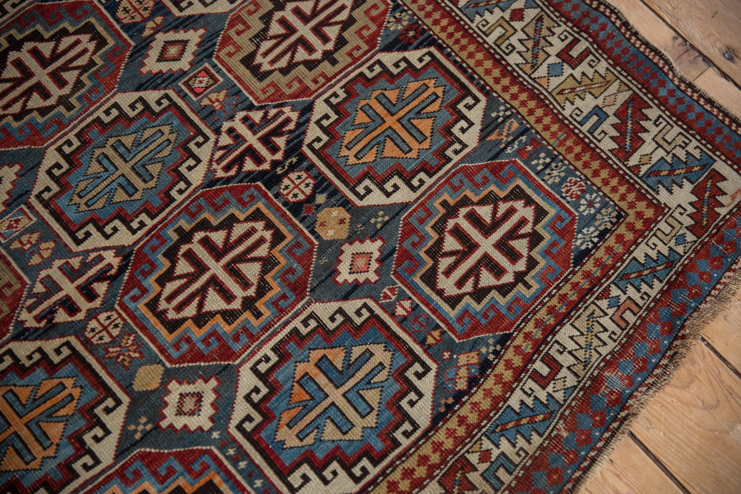 4x5 Vintage Caucasian Square Rug