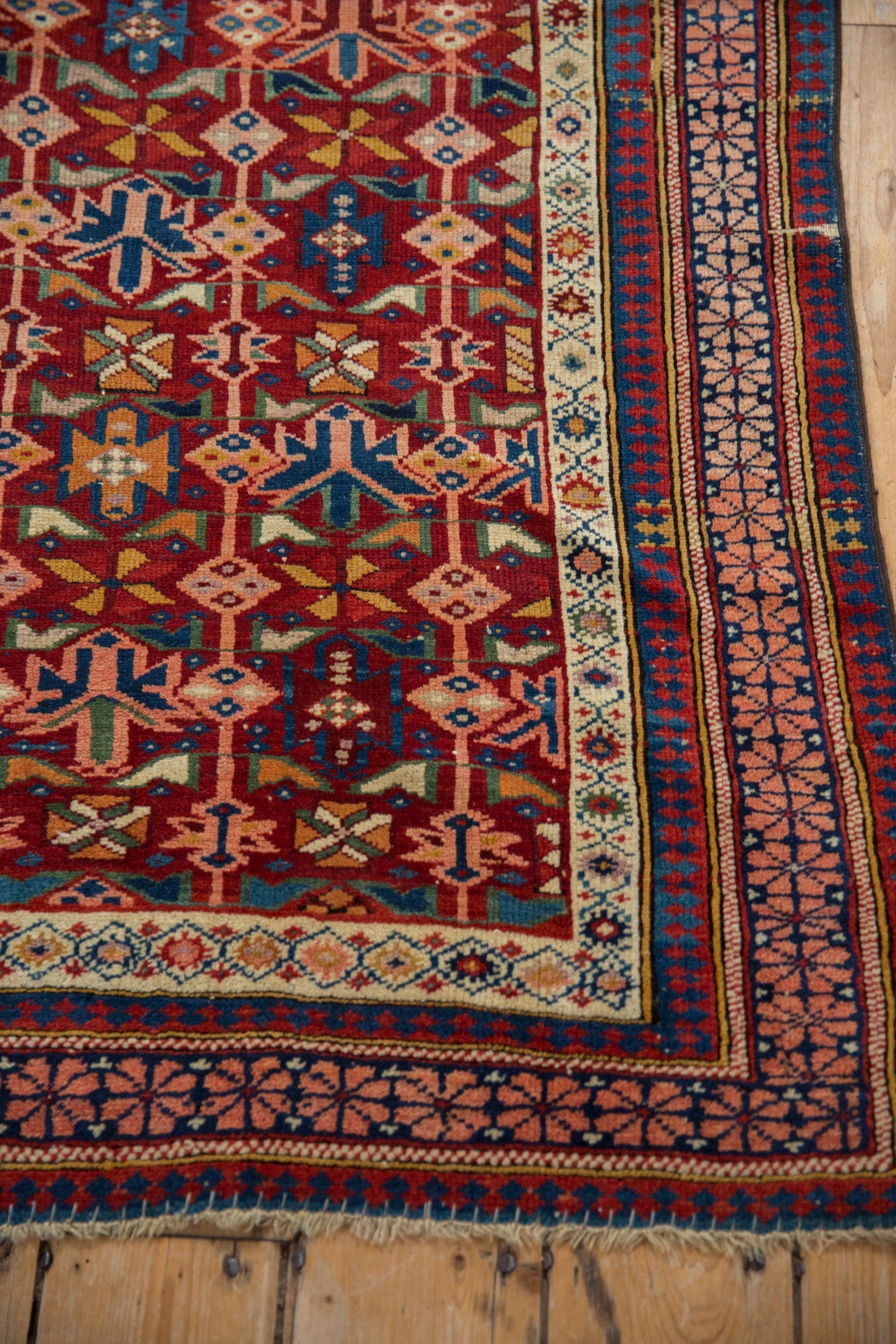 4x5 Antique Caucasian Square Rug
