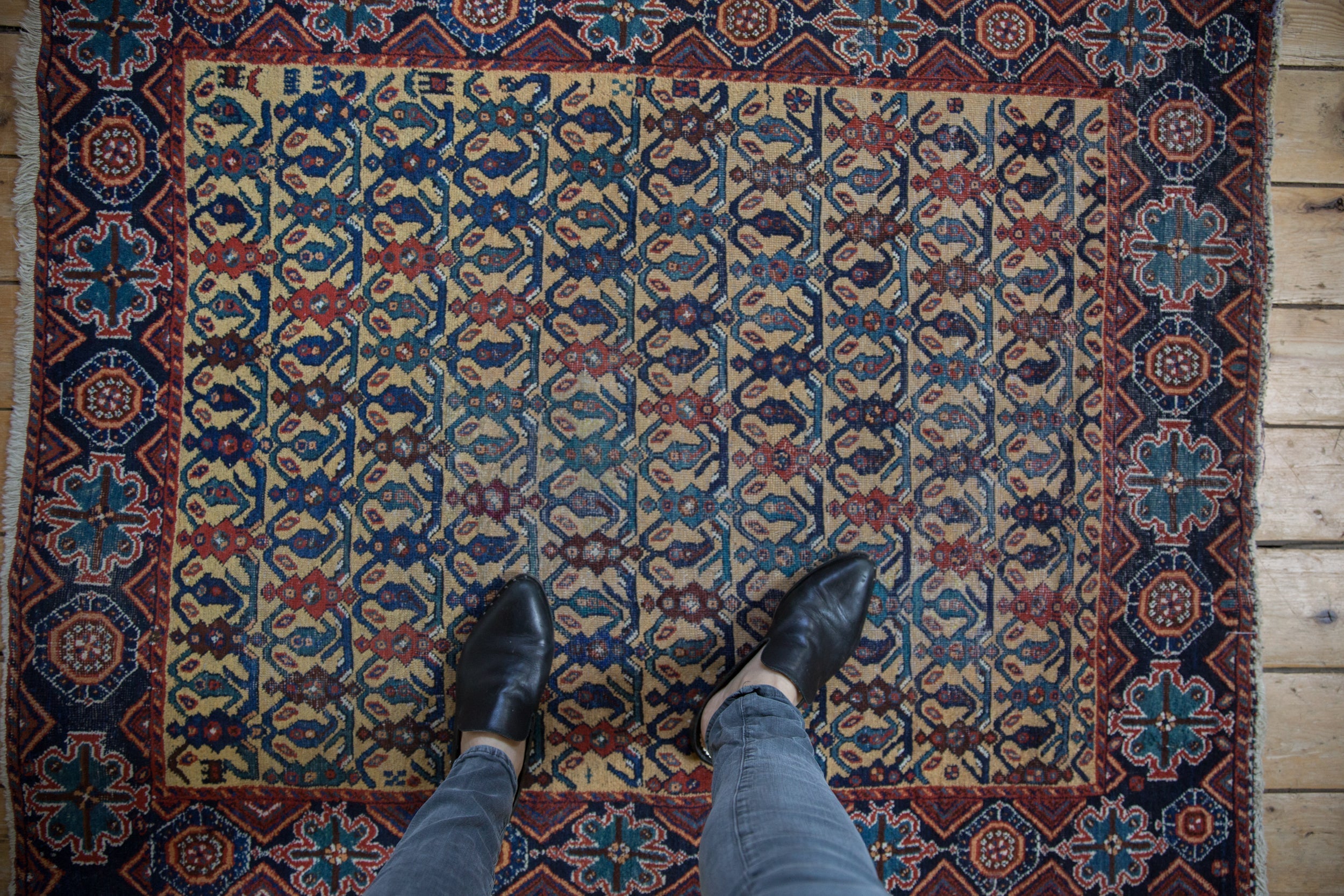 3.5x4.5 Antique Afshar Square Rug