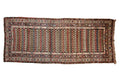 3.5x8.5 Vintage Kurdish Hamadan Rug Runner