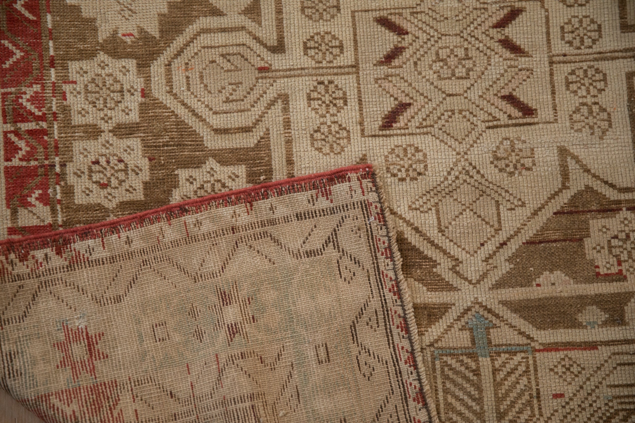 4x9.5 Antique Distressed Caucasian Rug Runner