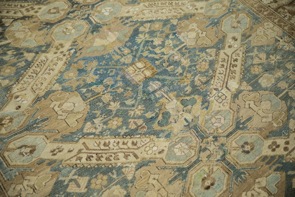 7x13 Vintage Distressed Kurdish Carpet