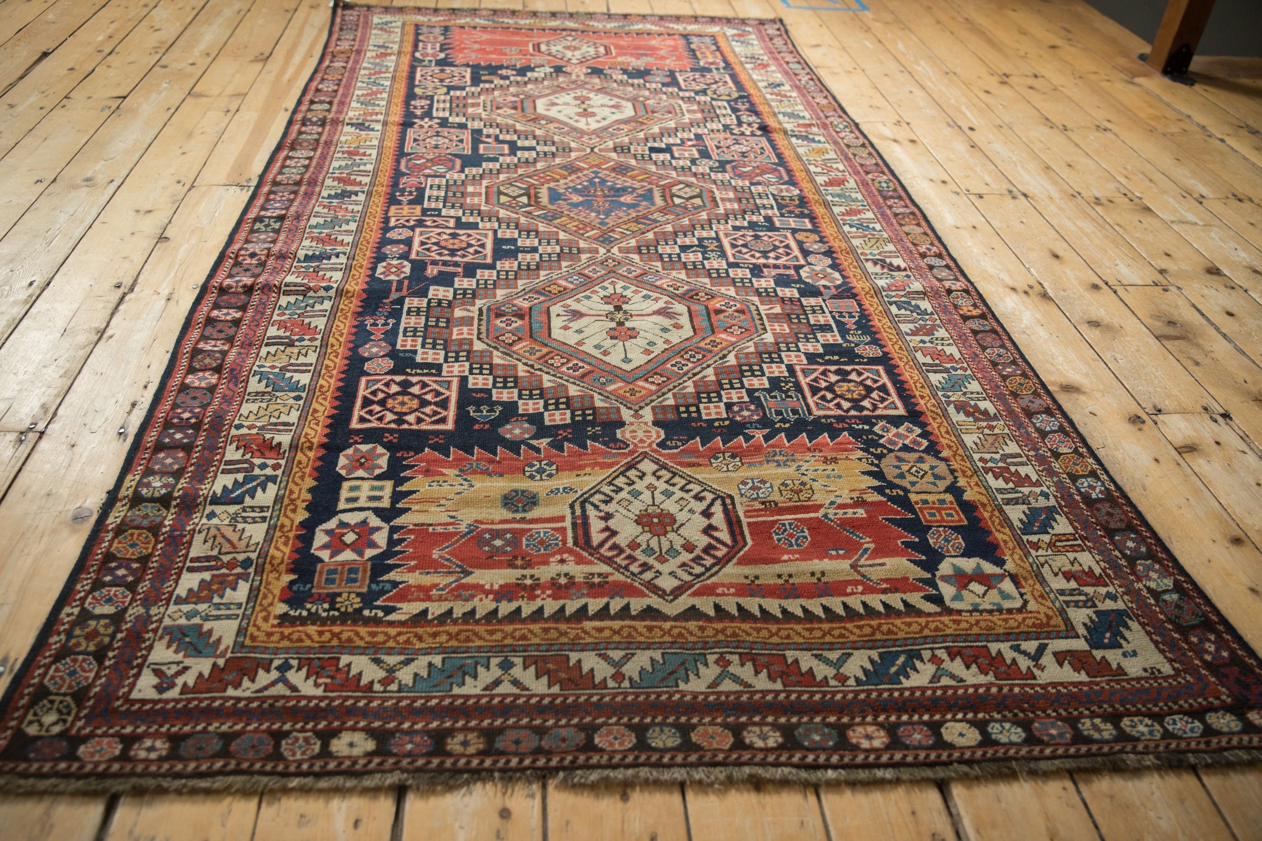4.5x9 Antique Caucasian Rug Runner