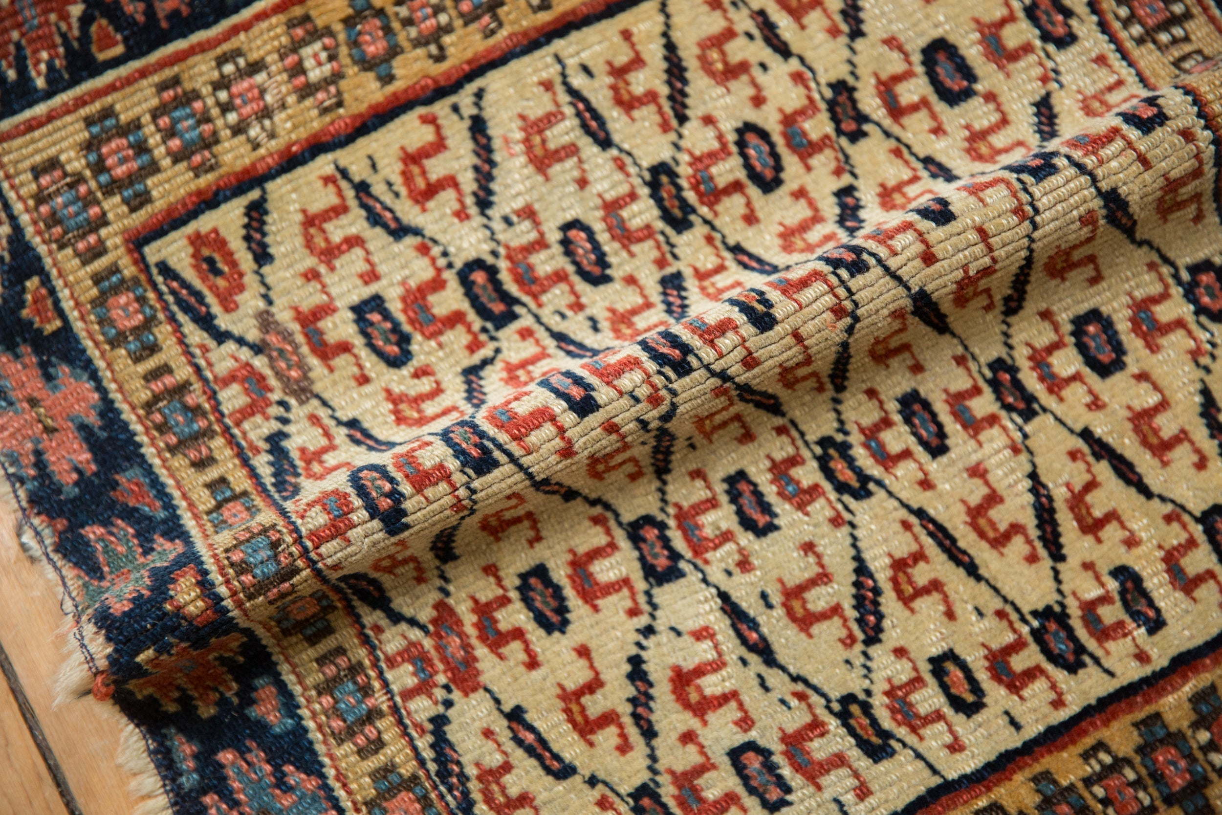 1.5x2 Antique Kurdish Square Rug Mat
