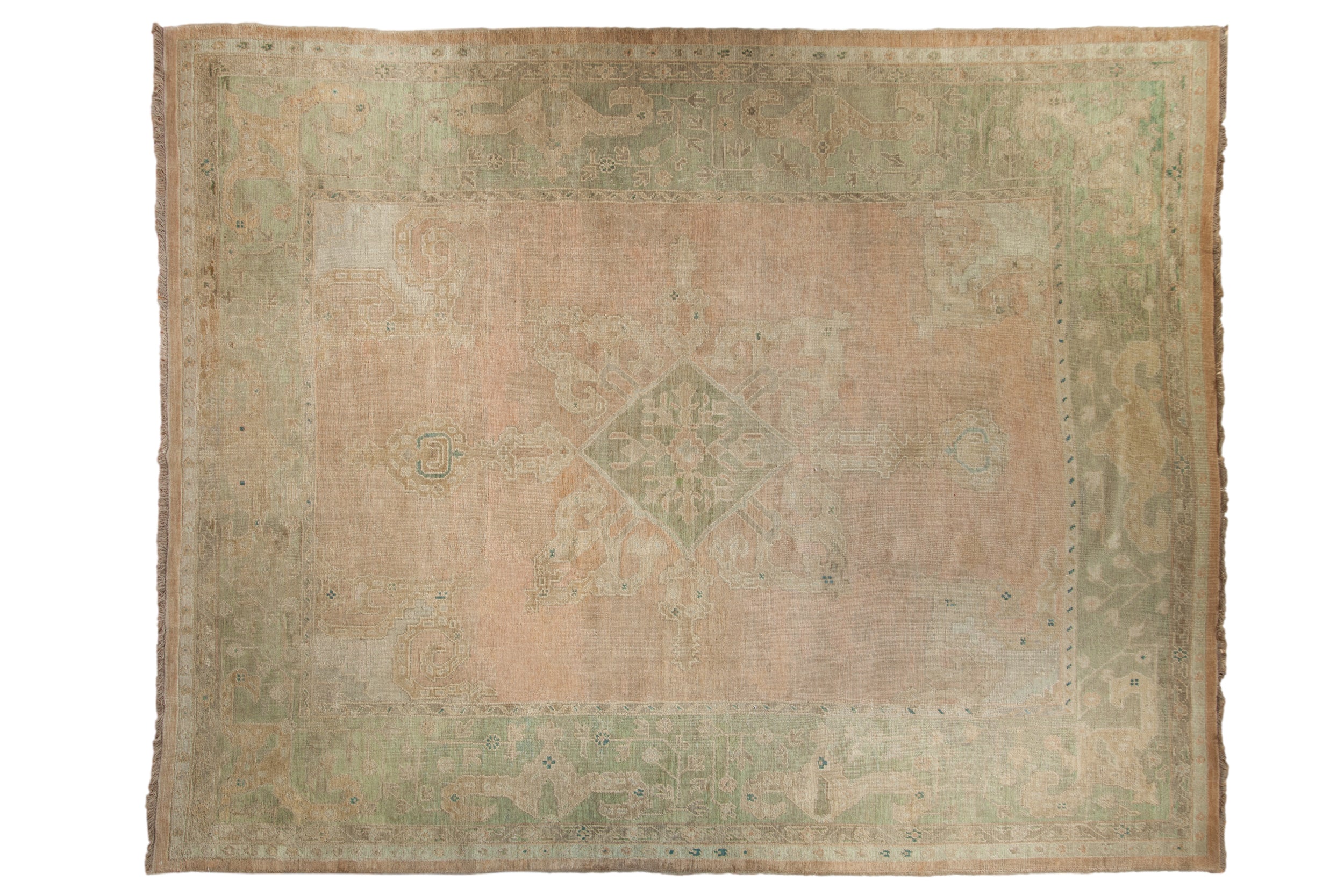 9x11.5 Vintage Distressed Oushak Carpet