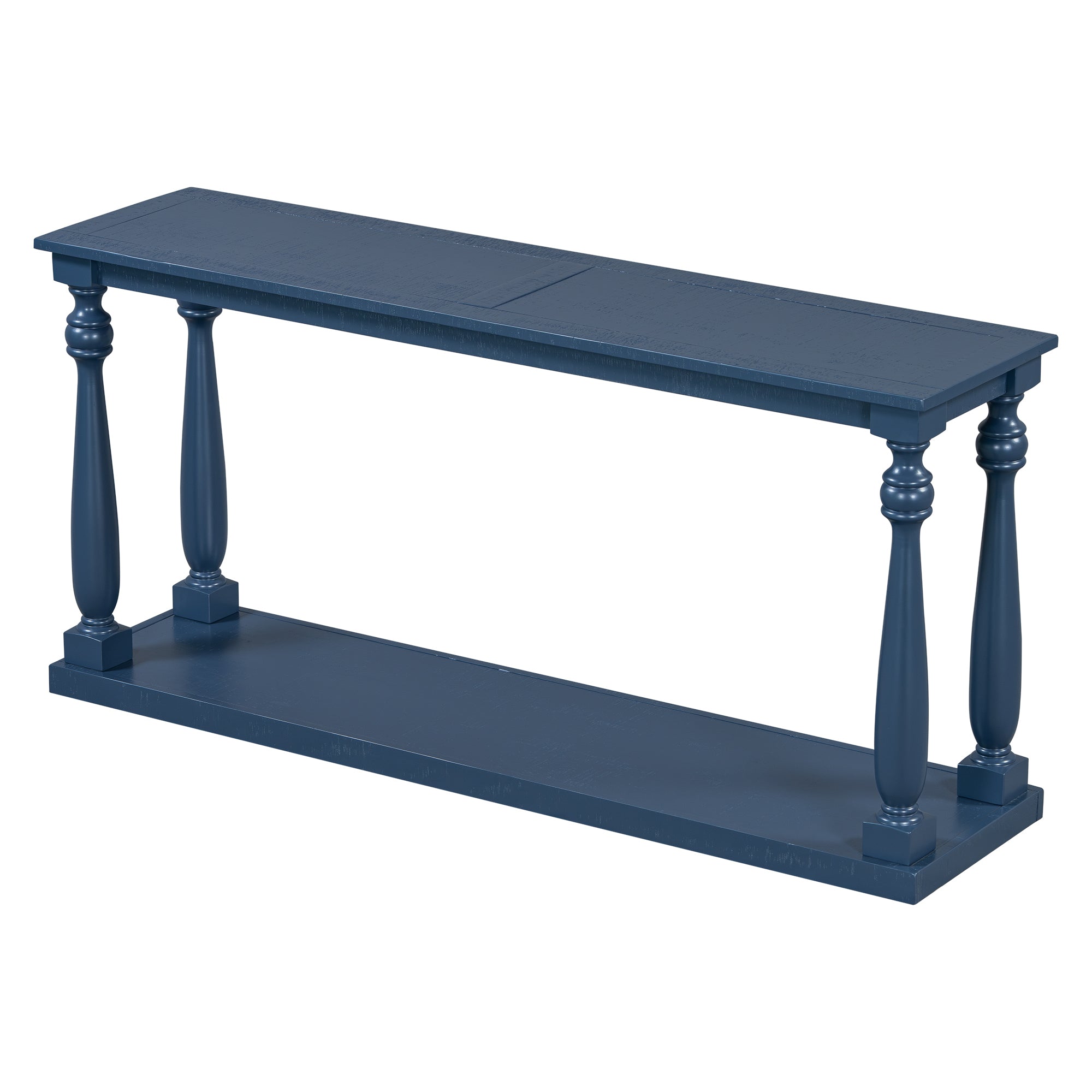 U_STYLE Vintage Wood Grain Console Table with Bottom Shelf and Four Vase Legs, Suitable for Entryway, Hallway, Living Room, Bedroom