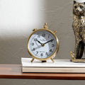 Decorative Desk Clock in Silver Color -Aluminium Table Clock