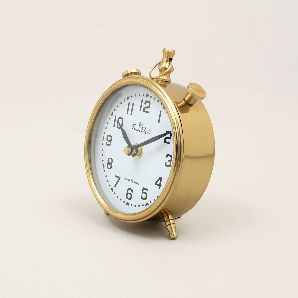 Decorative Desk Clock in Silver Color -Aluminium Table Clock