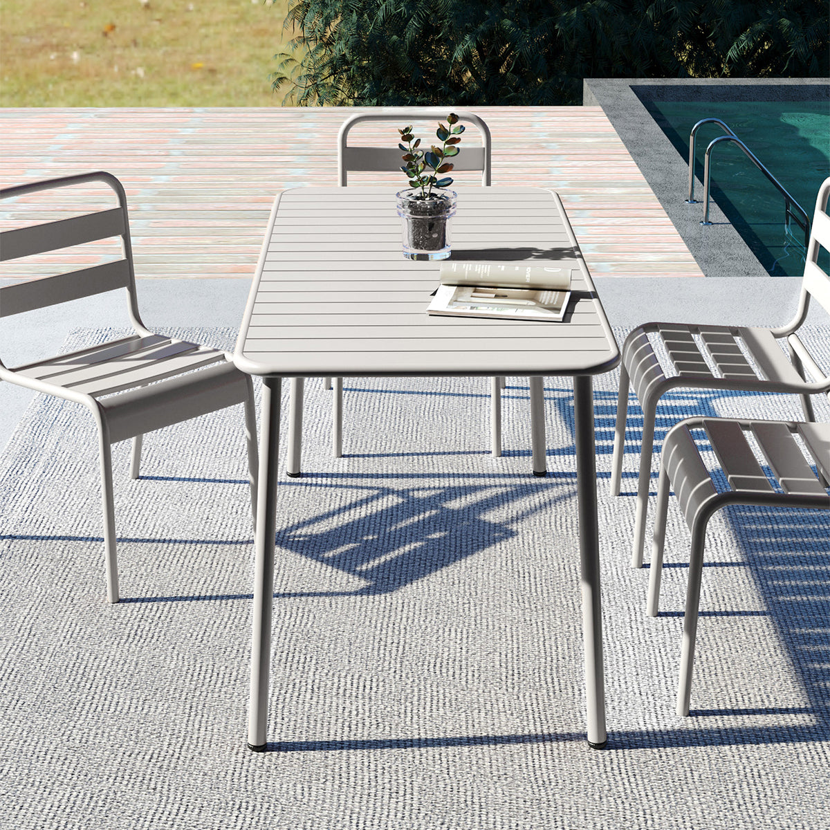 Sella long table outdoor dining table villa courtyard balcony table outdoor leisure table simple garden waterproof table