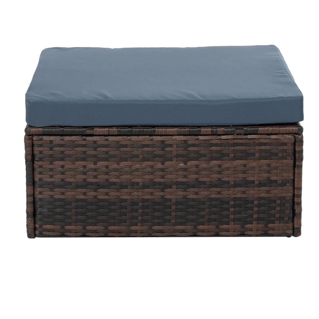 Patio Furniture, Outdoor Furniture, Seasonal PE Wicker Furniture, 5 Set Wicker Furniture With Tempered Glass Coffee Table