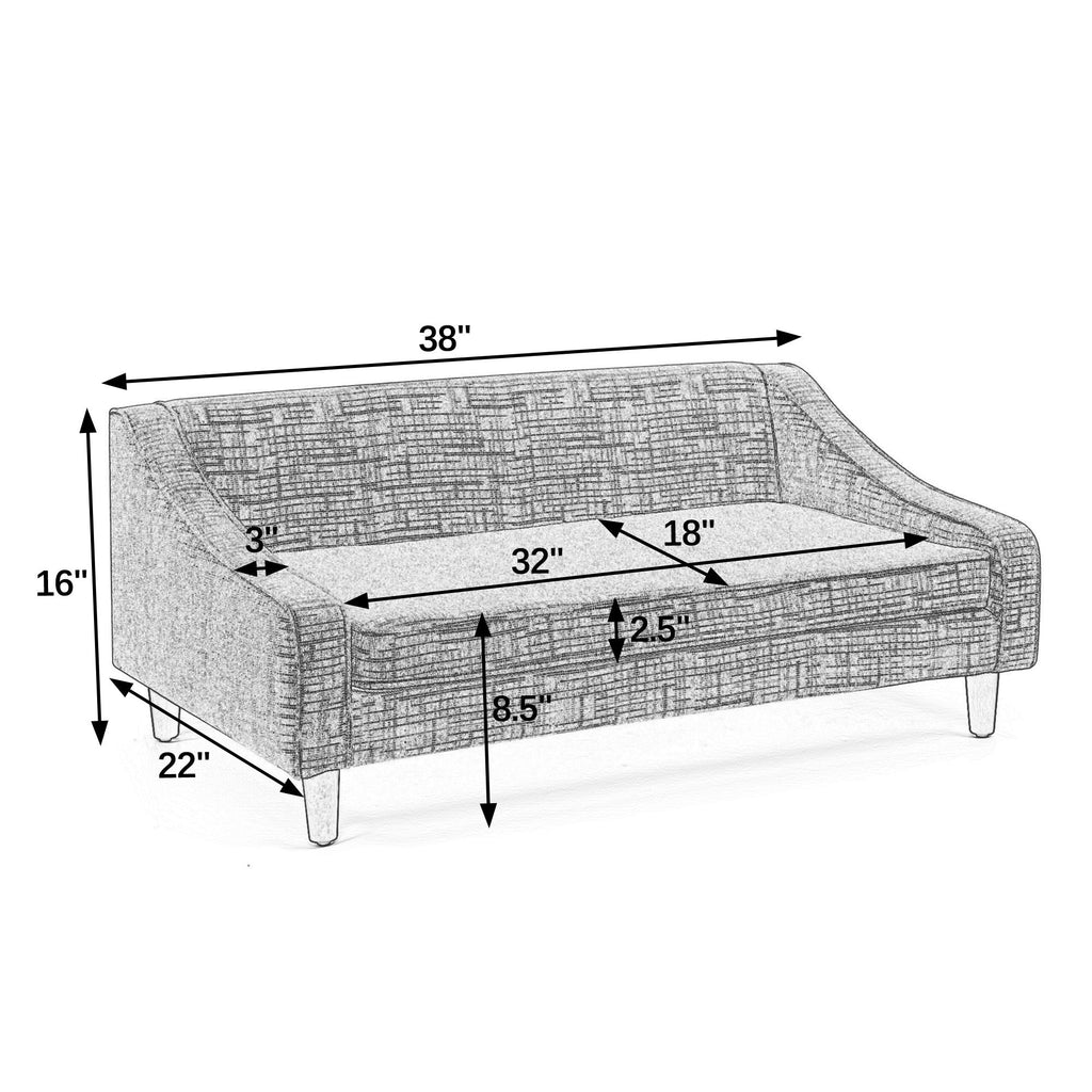 Durable Elevated Dog Sofa Bed,Pet sofa with modern irregular armrest design,Comfortable soft dog sofa-Green