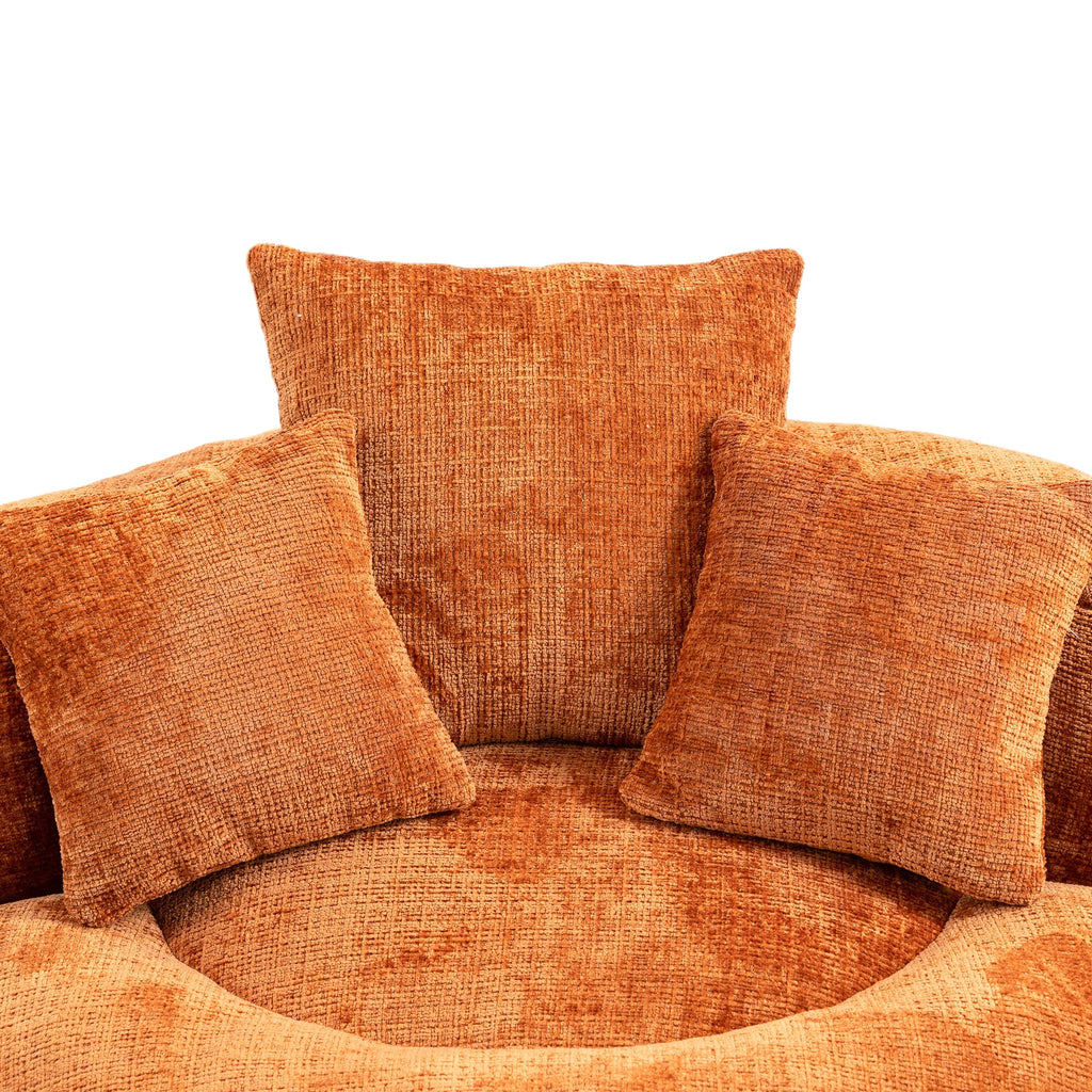 Lazy Sofa Durable Comfort Lounger High Back Bean Bag Chair for Adults and Kids, Indoor & Outdoor, Orange Chenille