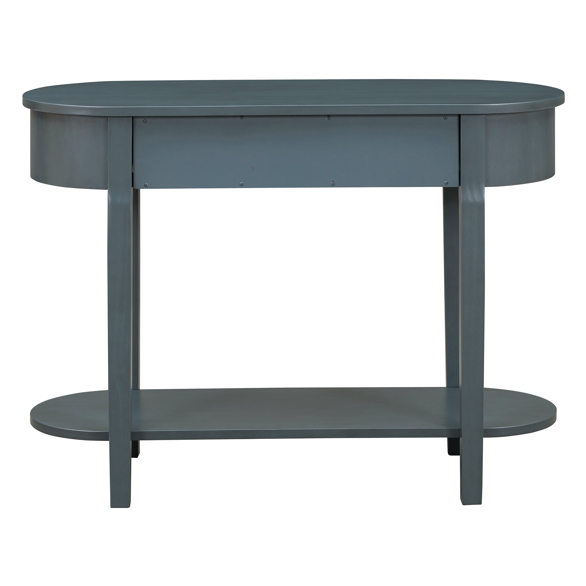 TREXM Elegant Retro Console Table with Curved Design and Smooth Glaze for Entryways, Living Rooms and hallways (Navy)