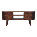 Solid Wood California Walnut Rounded Entertainment Unit