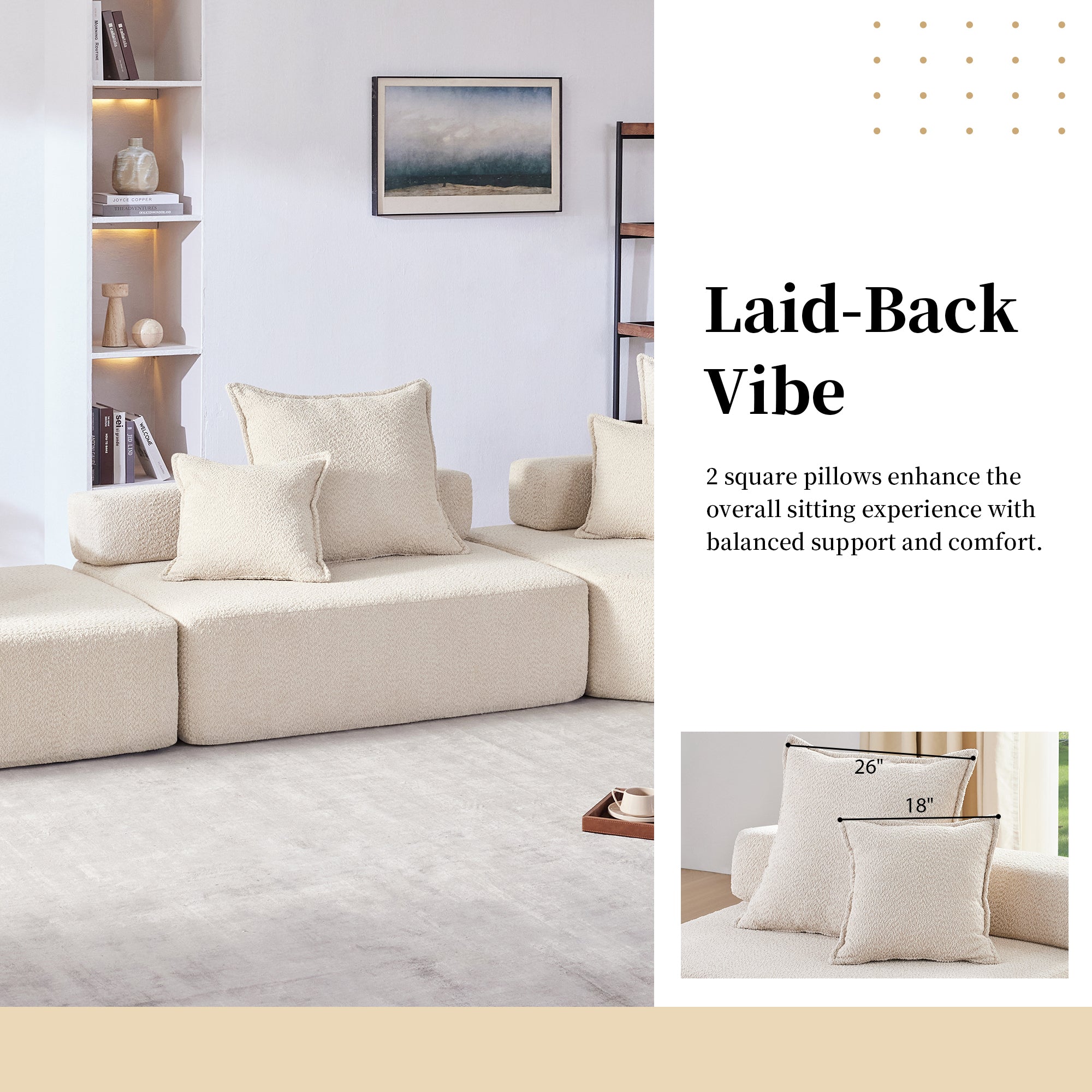 Oversized Modular Sectional Sofa,Luxury Boucle Floor Couch Set,Convertible Compressed Couch,Spacious Foam-Filled Sofa for Living Room,3 PC Free Combination,2 Colors