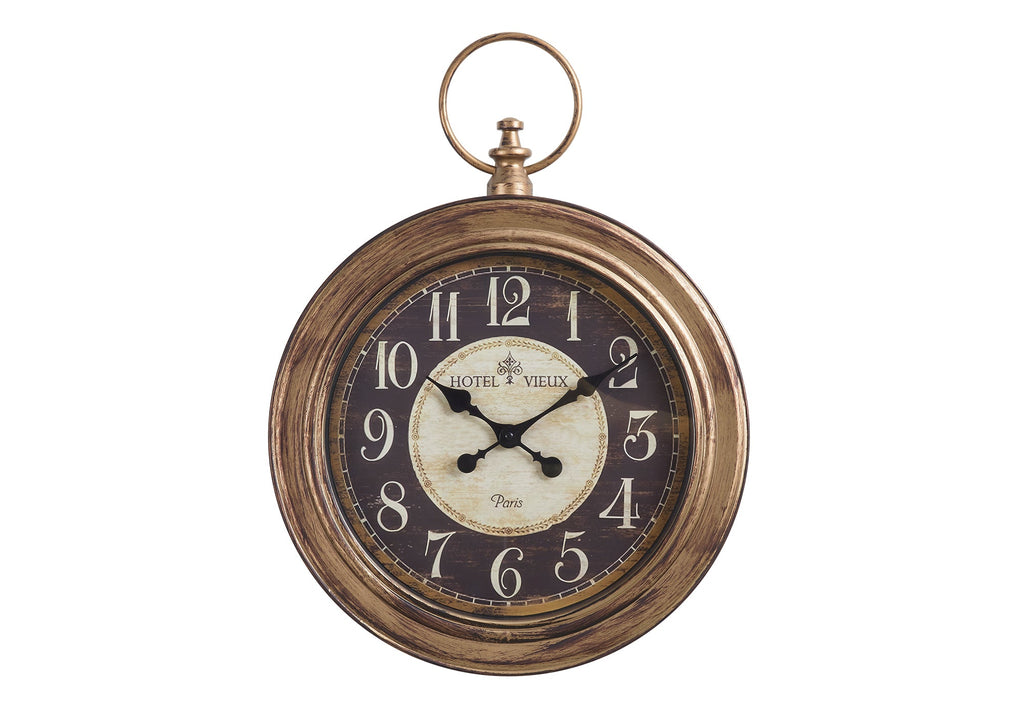 Clocks, 18' Round, Wall Clock, Antique Brown, Traditional