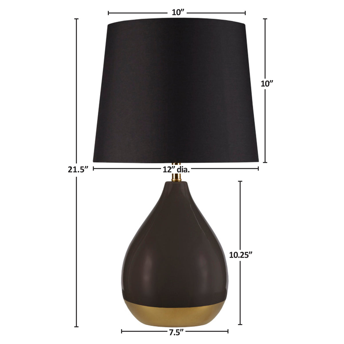 2-Tone Ceramic Table Lamp Set of 2 Black/Gold See below